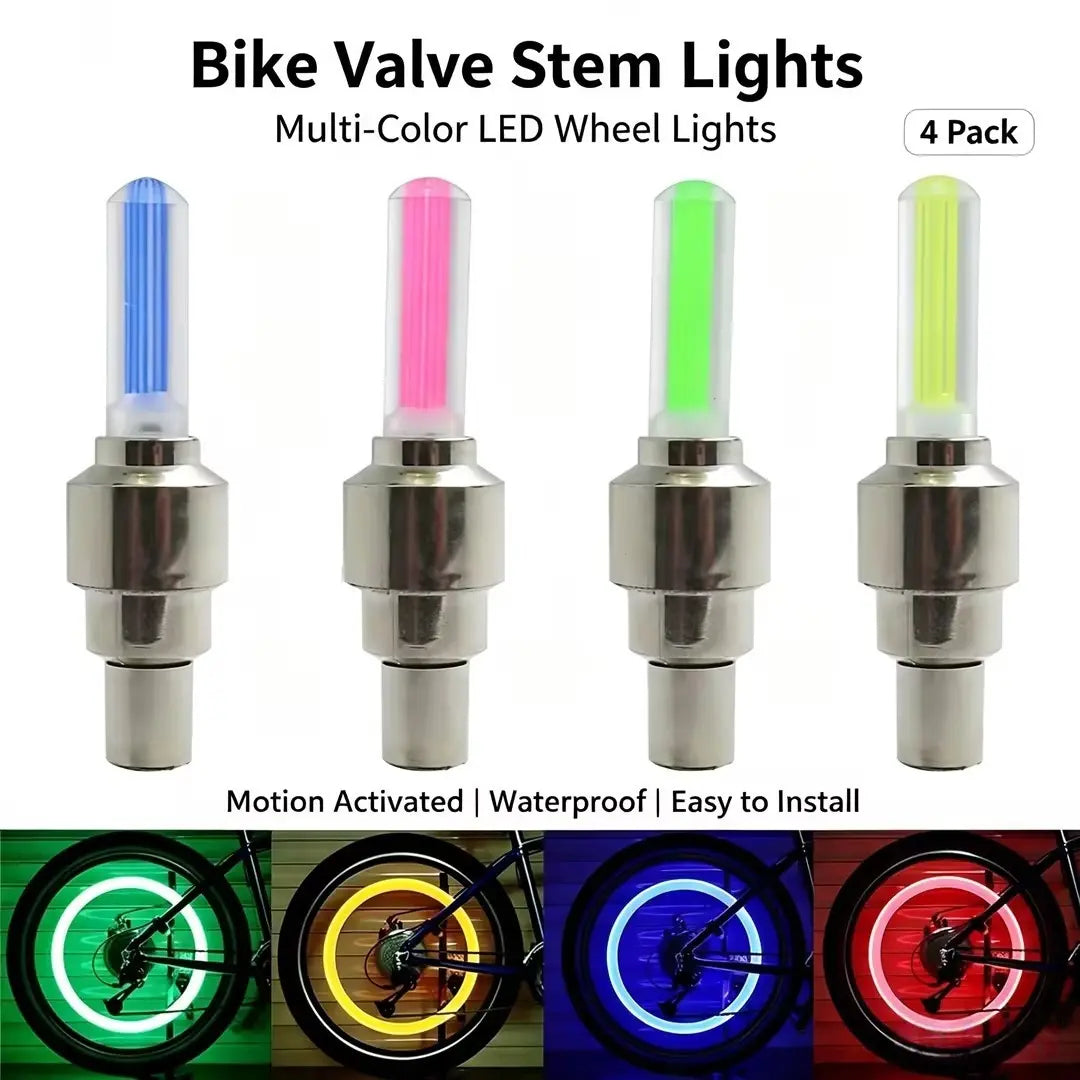 Waterproof LED Valve Stem Lights | Neon Wheel Glow for Cars, Bikes & Scooters