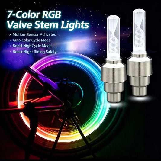 Waterproof LED Valve Stem Lights | Neon Wheel Glow for Cars, Bikes & Scooters