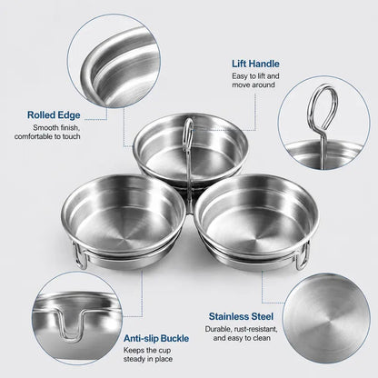 EggNest 3-Cavity Stainless Steel Poacher – Steaming Mold with Handle